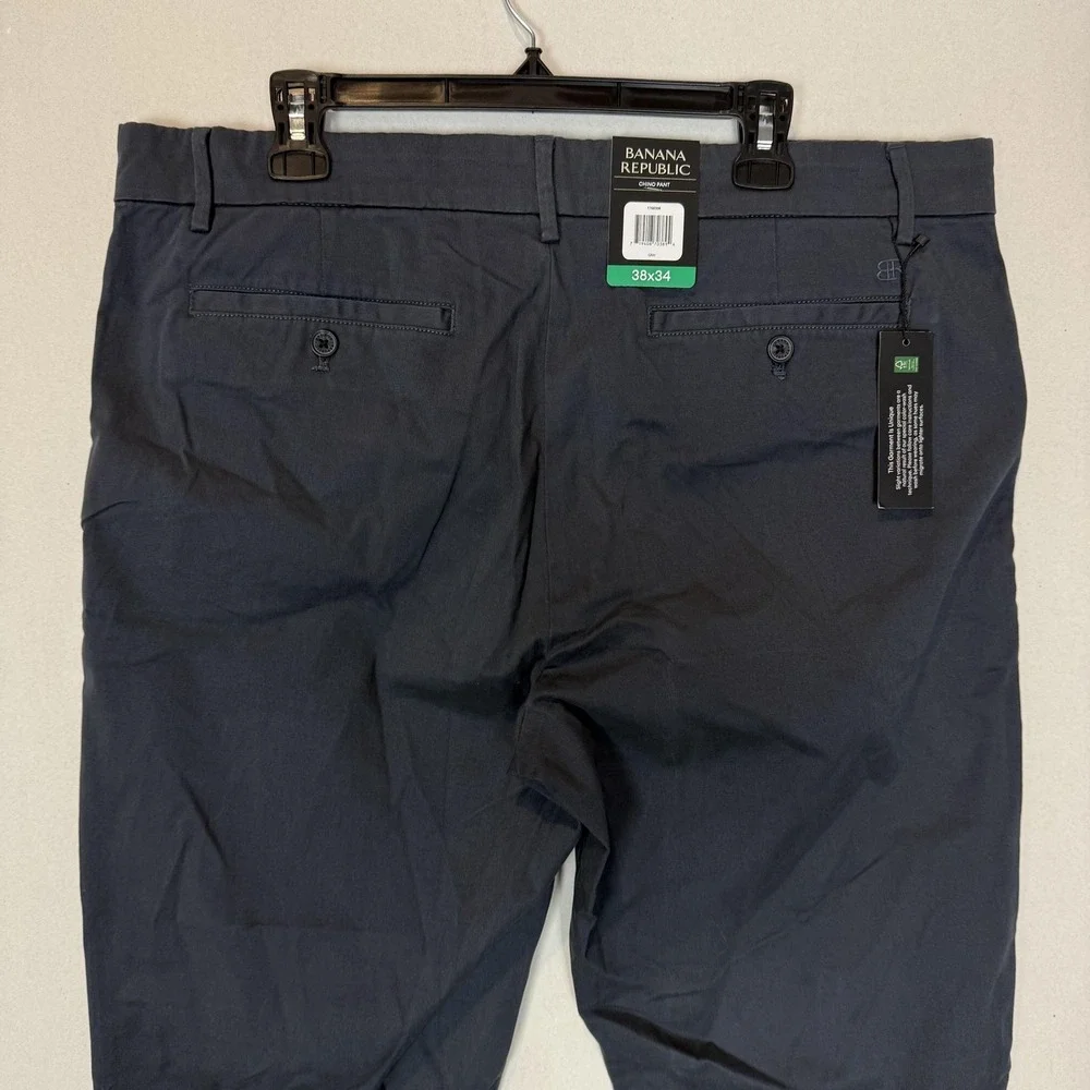 Banana Republic Pants Mens 38x34 Gray Slim Fit‎ Chino Tapered Stretch Casual NWT
